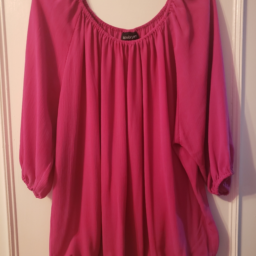 Fushia blouse 3/4 sleeve